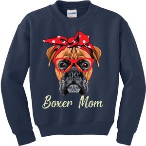 Boxer Mom Dogs Tee Mothers Day Dog Lovers Gifts For Women Kids Sweatshirt