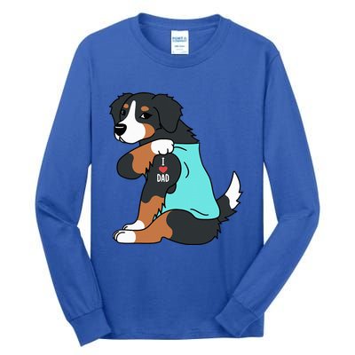 Bernese Mountain Dog I Love Dad Funny Dog Tall Long Sleeve T-Shirt