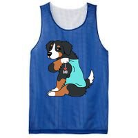 Bernese Mountain Dog I Love Dad Funny Dog Mesh Reversible Basketball Jersey Tank