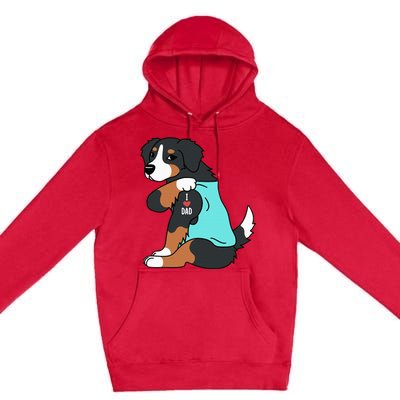 Bernese Mountain Dog I Love Dad Funny Dog Premium Pullover Hoodie