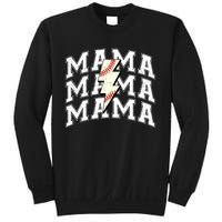 baseball Mama Distressed Lightning Bolt Mom Sweatshirt