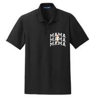 baseball Mama Distressed Lightning Bolt Mom Dry Zone Grid Polo