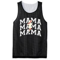 baseball Mama Distressed Lightning Bolt Mom Mesh Reversible Basketball Jersey Tank