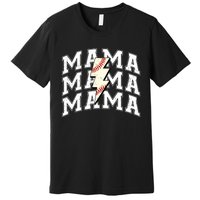 baseball Mama Distressed Lightning Bolt Mom Premium T-Shirt