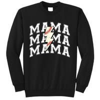 baseball Mama Distressed Lightning Bolt Mom Tall Sweatshirt