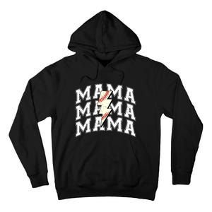 baseball Mama Distressed Lightning Bolt Mom Tall Hoodie