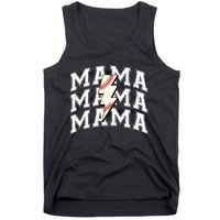 baseball Mama Distressed Lightning Bolt Mom Tank Top