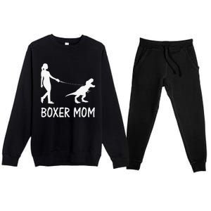 Boxer Mom Dog Boxer Mama Dinosaur Funny Mothers Day Premium Crewneck Sweatsuit Set