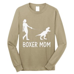 Boxer Mom Dog Boxer Mama Dinosaur Funny Mothers Day Long Sleeve Shirt