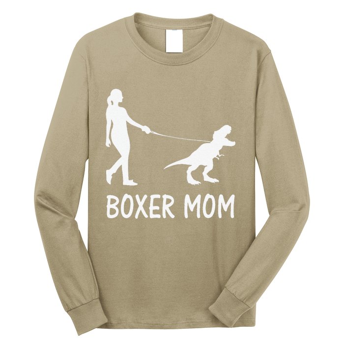 Boxer Mom Dog Boxer Mama Dinosaur Funny Mothers Day Long Sleeve Shirt