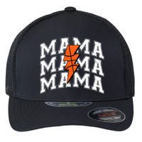 basketball Mama Distressed Lightning Bolt Mom Flexfit Unipanel Trucker Cap