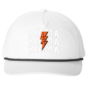 basketball Mama Distressed Lightning Bolt Mom Snapback Five-Panel Rope Hat