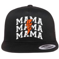 basketball Mama Distressed Lightning Bolt Mom Flat Bill Trucker Hat