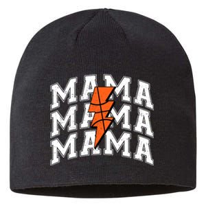 basketball Mama Distressed Lightning Bolt Mom Sustainable Beanie