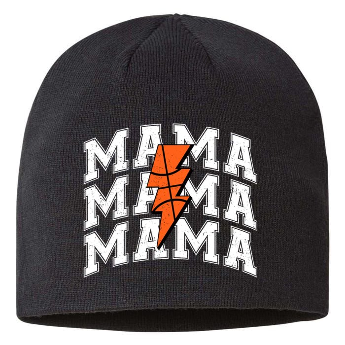 basketball Mama Distressed Lightning Bolt Mom Sustainable Beanie