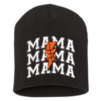 basketball Mama Distressed Lightning Bolt Mom Short Acrylic Beanie