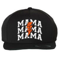 basketball Mama Distressed Lightning Bolt Mom Wool Snapback Cap