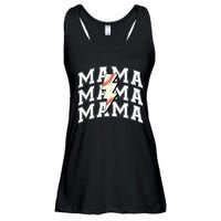 Baseball Mama Distressed Lightning Bolt Mom Ladies Essential Flowy Tank