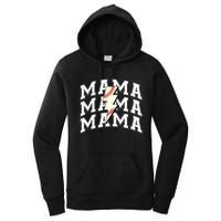 Baseball Mama Distressed Lightning Bolt Mom Women's Pullover Hoodie