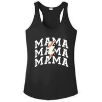 Baseball Mama Distressed Lightning Bolt Mom Ladies PosiCharge Competitor Racerback Tank