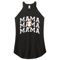 Baseball Mama Distressed Lightning Bolt Mom Women's Perfect Tri Rocker Tank