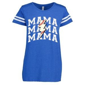 Baseball Mama Distressed Lightning Bolt Mom Enza Ladies Jersey Football T-Shirt