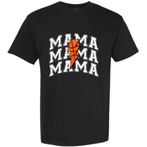 Basketball Mama Distressed Lightning Bolt Mom Garment-Dyed Heavyweight T-Shirt