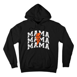 Basketball Mama Distressed Lightning Bolt Mom Hoodie