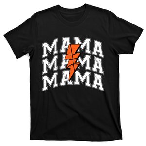 Basketball Mama Distressed Lightning Bolt Mom T-Shirt