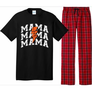 Basketball Mama Distressed Lightning Bolt Mom Pajama Set