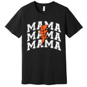 Basketball Mama Distressed Lightning Bolt Mom Premium T-Shirt