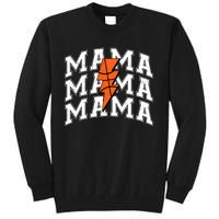 Basketball Mama Distressed Lightning Bolt Mom Tall Sweatshirt