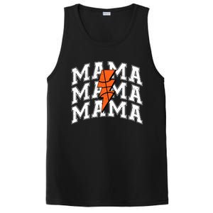 Basketball Mama Distressed Lightning Bolt Mom PosiCharge Competitor Tank