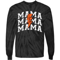 Basketball Mama Distressed Lightning Bolt Mom Tie-Dye Long Sleeve Shirt