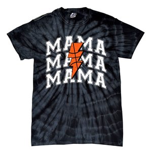 Basketball Mama Distressed Lightning Bolt Mom Tie-Dye T-Shirt