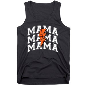 Basketball Mama Distressed Lightning Bolt Mom Tank Top