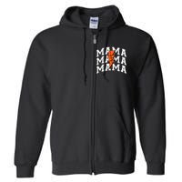 Basketball Mama Distressed Lightning Bolt Mom Full Zip Hoodie