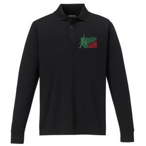 Bigfoot Mountain Dude Gift Performance Long Sleeve Polo