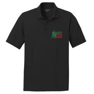 Bigfoot Mountain Dude Gift PosiCharge RacerMesh Polo