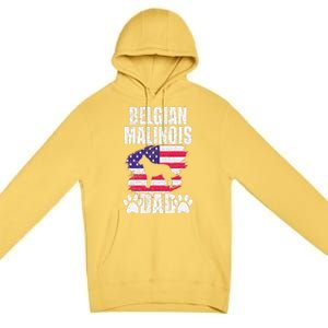 Belgian Malinois Dad Dog Lover American Us Flag Premium Pullover Hoodie