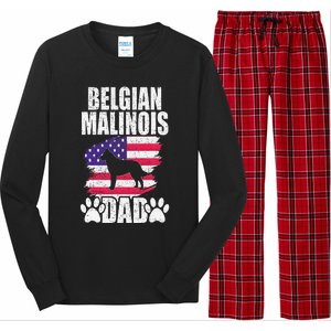 Belgian Malinois Dad Dog Lover American Us Flag Long Sleeve Pajama Set