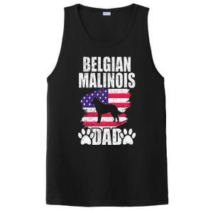 Belgian Malinois Dad Dog Lover American Us Flag PosiCharge Competitor Tank