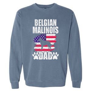 Belgian Malinois Dad Dog Lover American Us Flag Garment-Dyed Sweatshirt