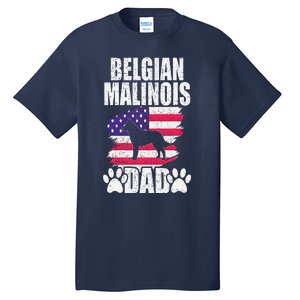 Belgian Malinois Dad Dog Lover American Us Flag Tall T-Shirt