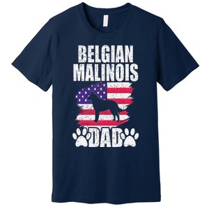 Belgian Malinois Dad Dog Lover American Us Flag Premium T-Shirt