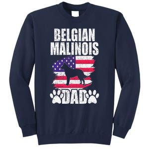 Belgian Malinois Dad Dog Lover American Us Flag Tall Sweatshirt