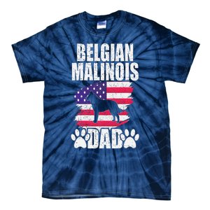 Belgian Malinois Dad Dog Lover American Us Flag Tie-Dye T-Shirt