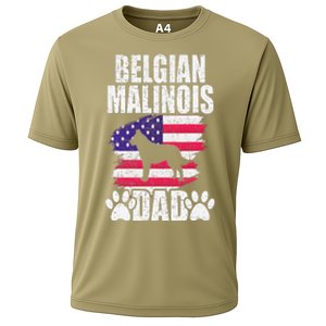 Belgian Malinois Dad Dog Lover American Us Flag Cooling Performance Crew T-Shirt