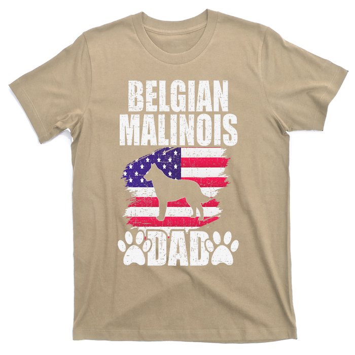 Belgian Malinois Dad Dog Lover American Us Flag T-Shirt