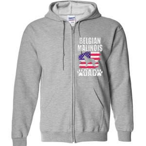 Belgian Malinois Dad Dog Lover American Us Flag Full Zip Hoodie